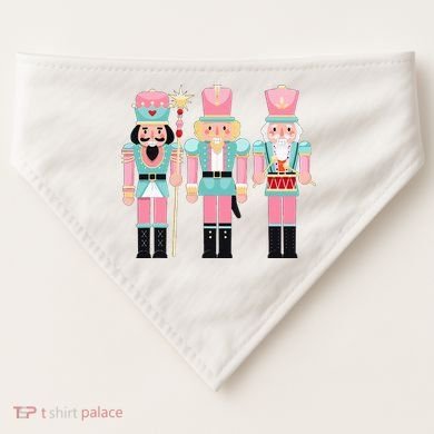 Pink Nutcracker Squad Xmas Pink Christmas Pajamas  USA-Made Doggie Bandana