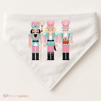 Pink Nutcracker Squad Xmas Pink Christmas Pajamas  USA-Made Doggie Bandana thumb 0