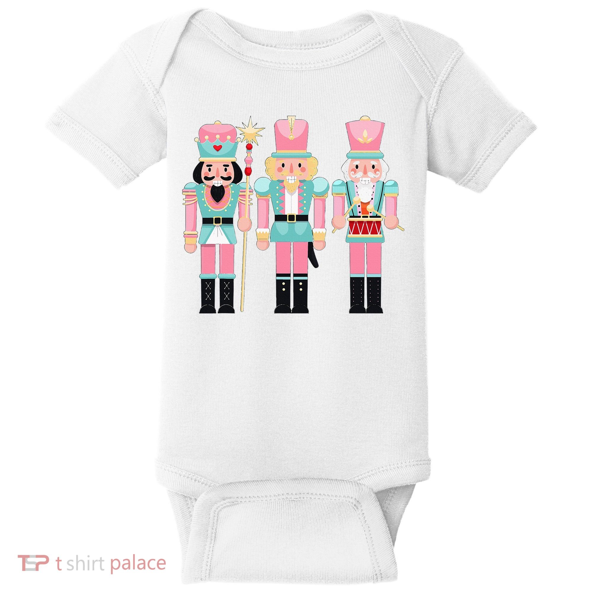 Pink Nutcracker Squad Xmas Pink Christmas Pajamas  Baby Bodysuit