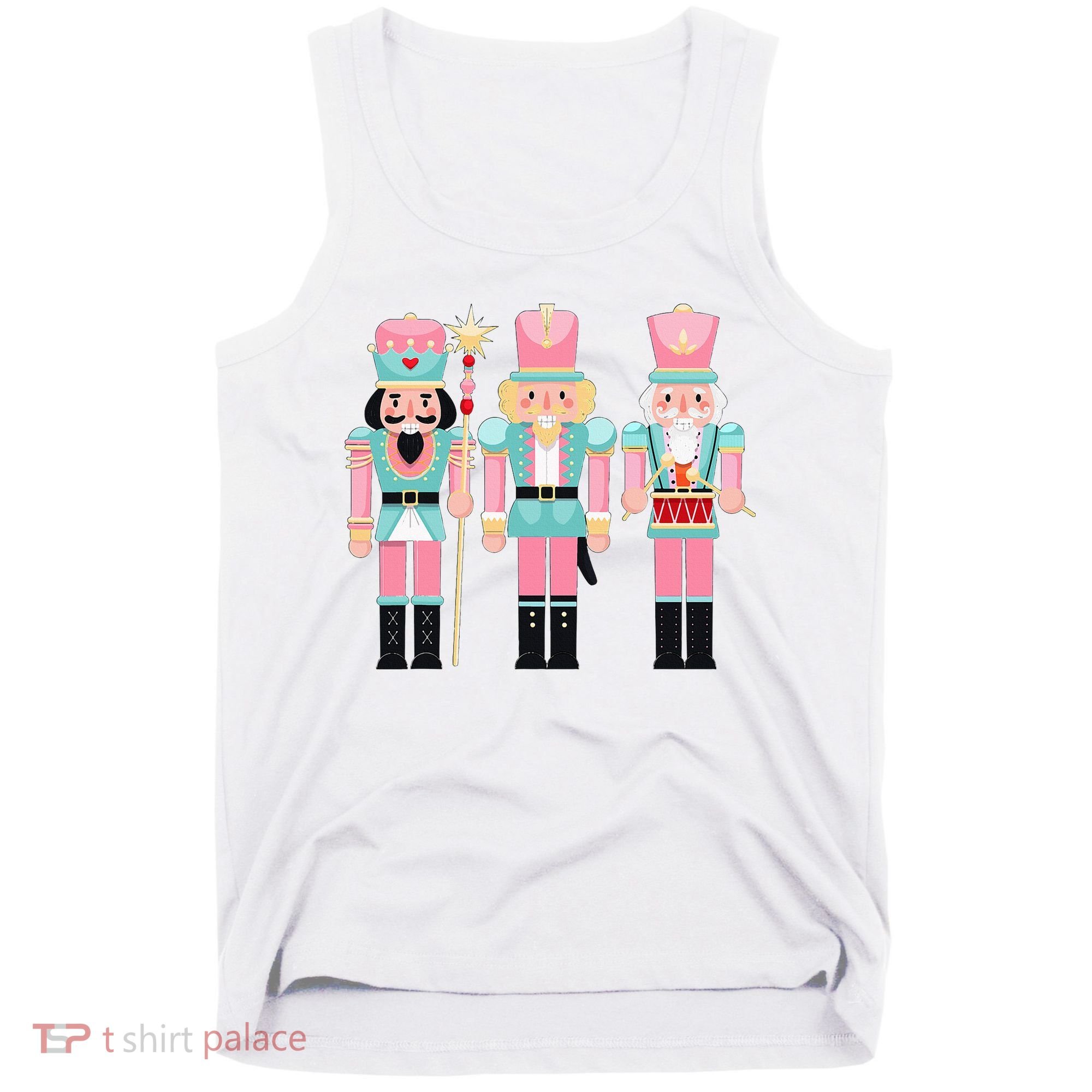 Pink Nutcracker Squad Xmas Pink Christmas Pajamas  Tank Top
