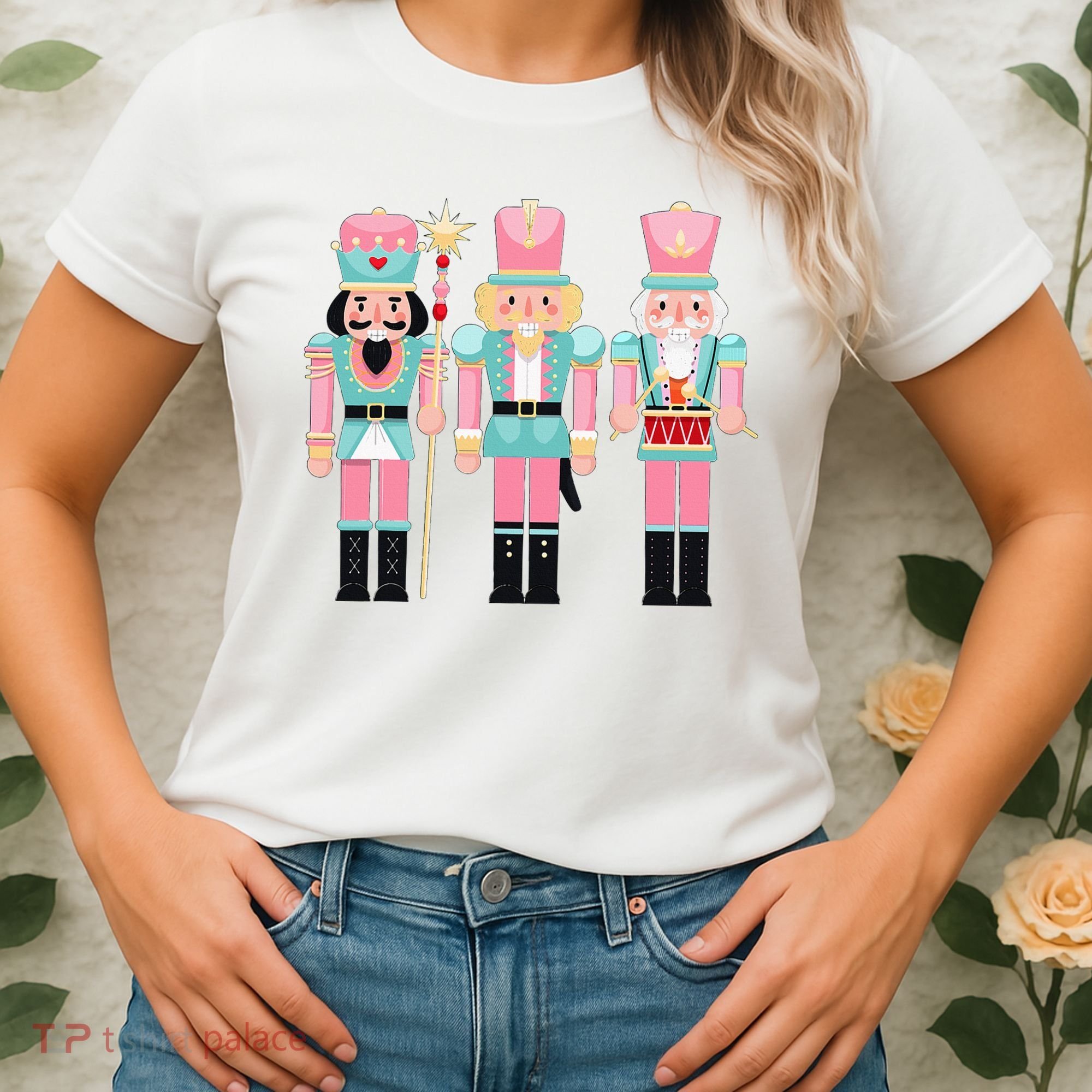 Pink Nutcracker Squad Xmas Pink Christmas Pajamas  Women's T-Shirt