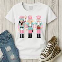Pink Nutcracker Squad Xmas Pink Christmas Pajamas  Women's T-Shirt thumb 3