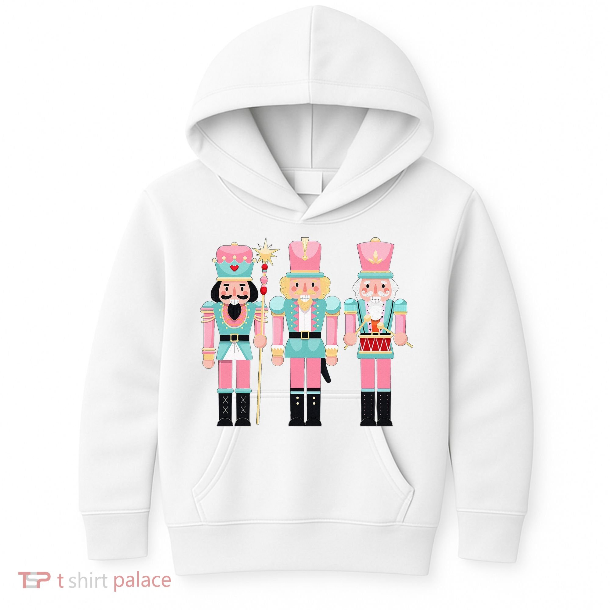 Pink Nutcracker Squad Xmas Pink Christmas Pajamas  Kids Hoodie