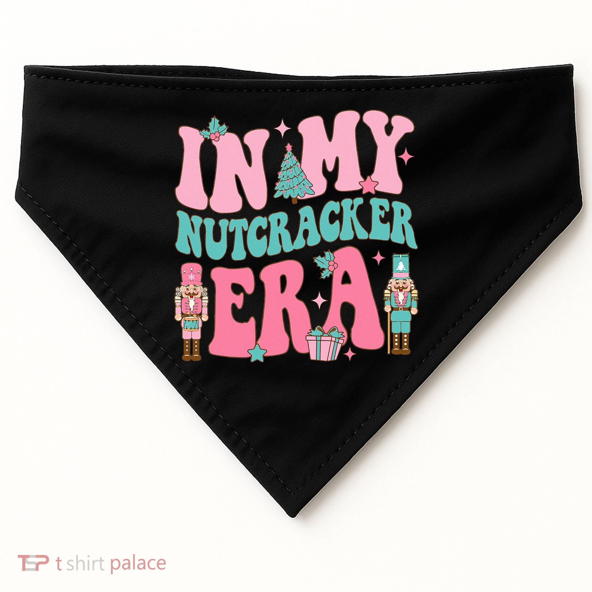 Pink Nutcracker Squad In My Nutcracker Era Pink Christmas USA-Made Doggie Bandana