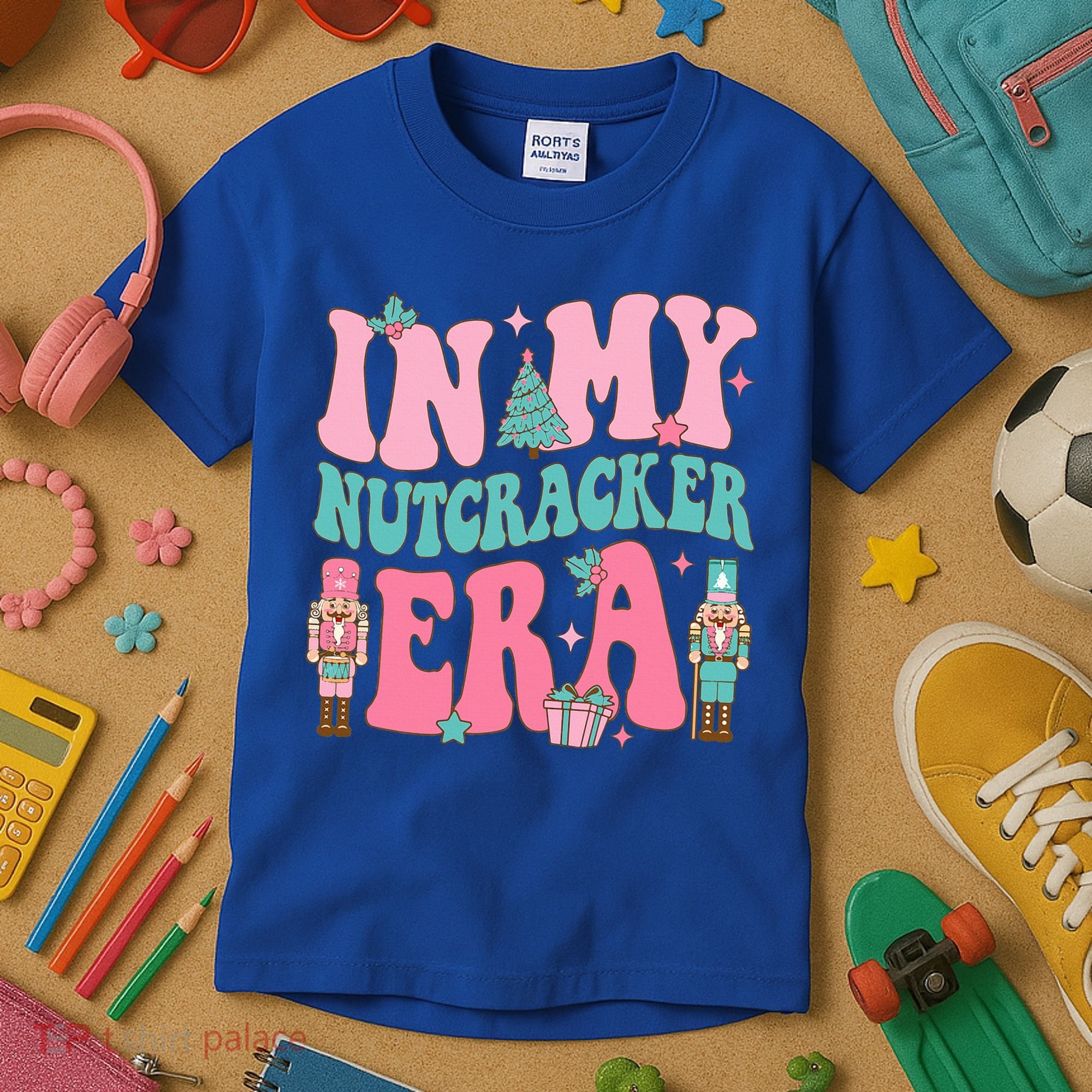 Pink Nutcracker Squad In My Nutcracker Era Pink Christmas Kids T-Shirt