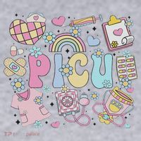 Picu Nurse Stuff Retro Pediatric Nurse Icu Peds Nursing Women's Sweatshirt thumb 2