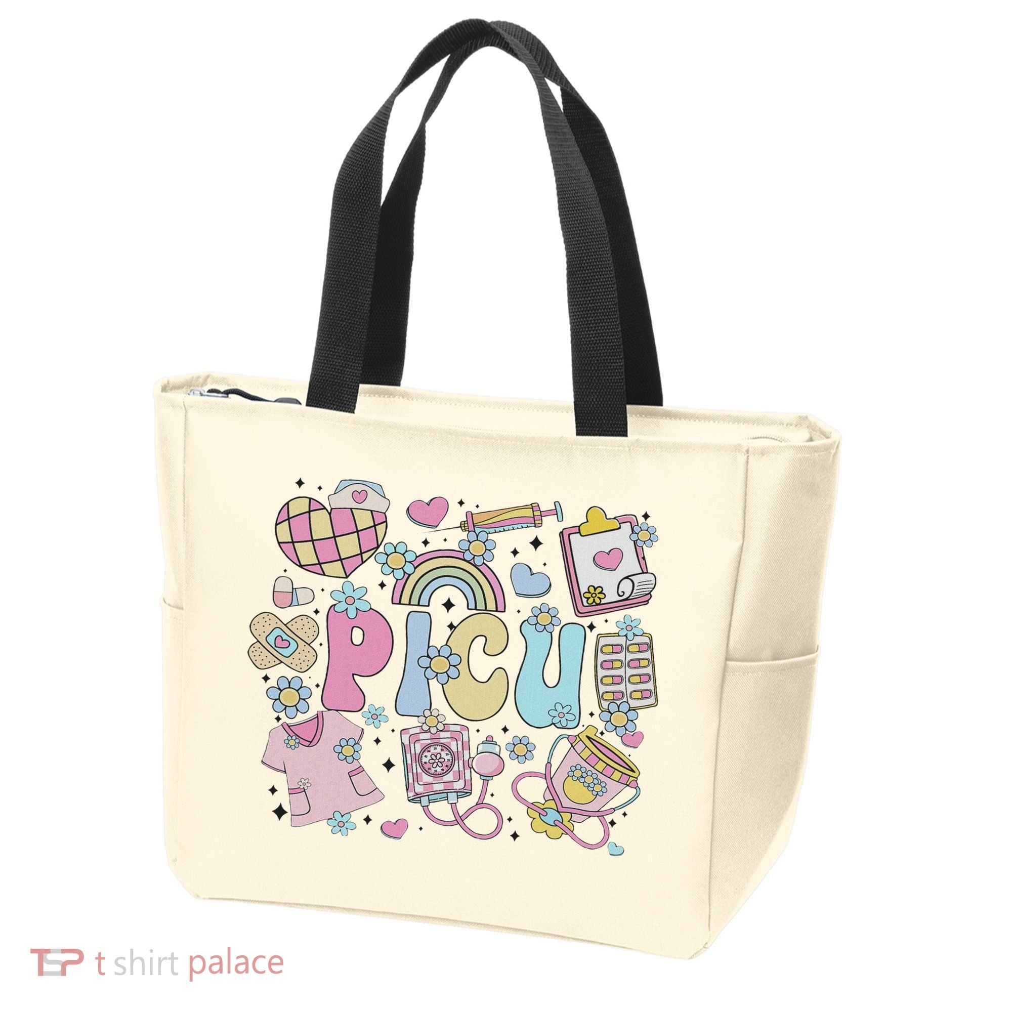Picu Nurse Stuff Retro Pediatric Nurse Icu Peds Nursing Tote Bag
