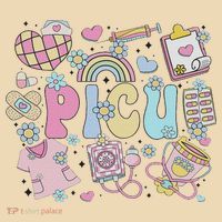Picu Nurse Stuff Retro Pediatric Nurse Icu Peds Nursing Tote Bag thumb 4