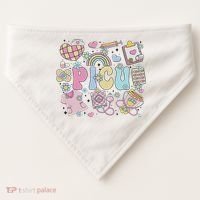 Picu Nurse Stuff Retro Pediatric Nurse Icu Peds Nursing USA-Made Doggie Bandana thumb 0
