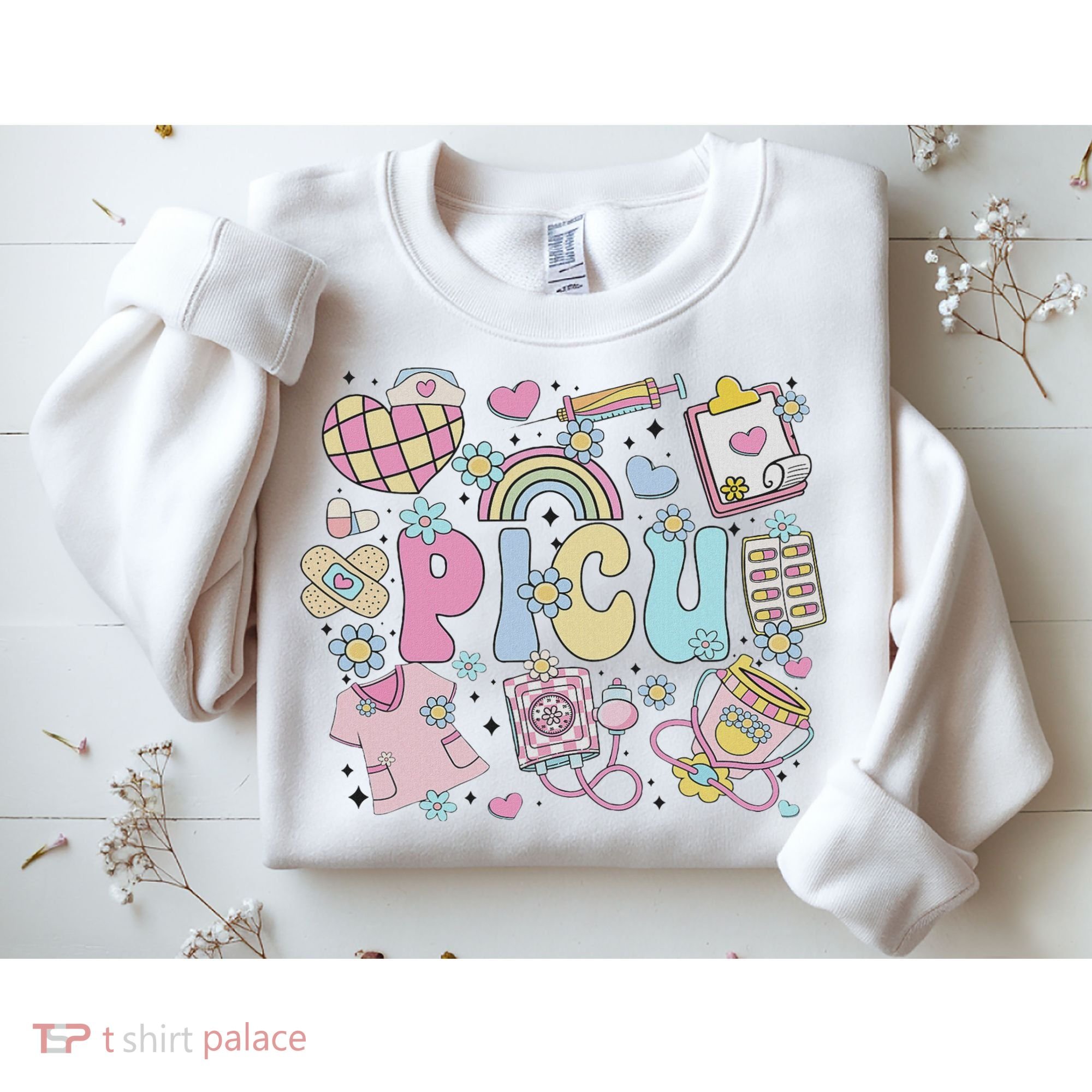 Picu Nurse Stuff Retro Pediatric Nurse Icu Peds Nursing Sweatshirt