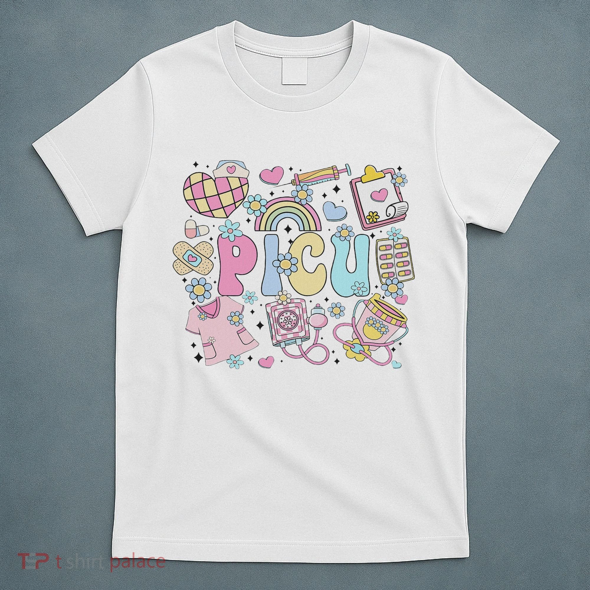 Picu Nurse Stuff Retro Pediatric Nurse Icu Peds Nursing T-Shirt