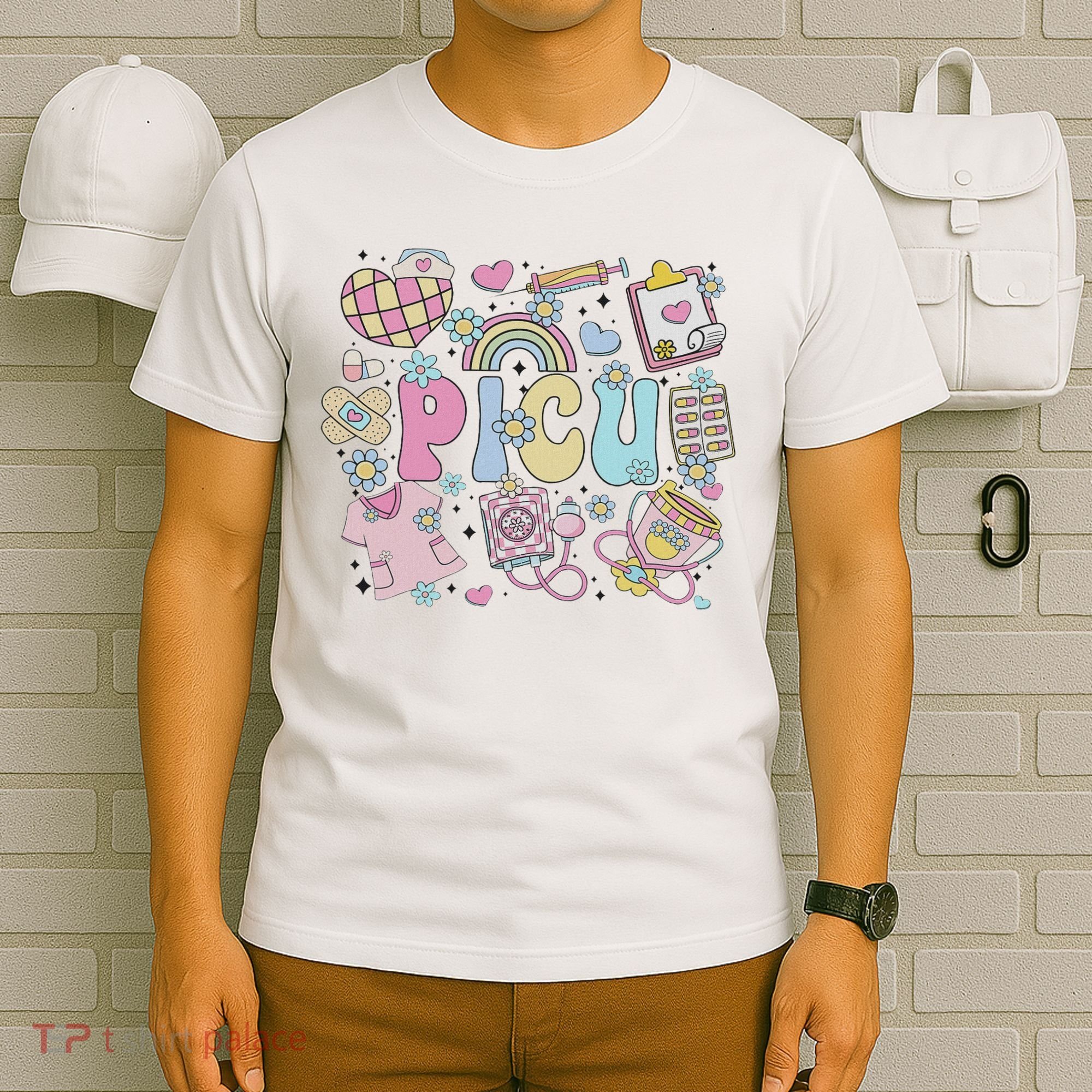 Picu Nurse Stuff Retro Pediatric Nurse Icu Peds Nursing T-Shirt
