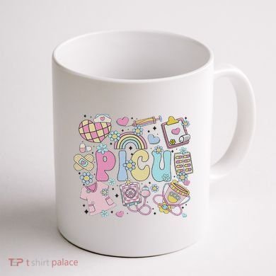 Picu Nurse Stuff Retro Pediatric Nurse Icu Peds Nursing Coffee Mug back