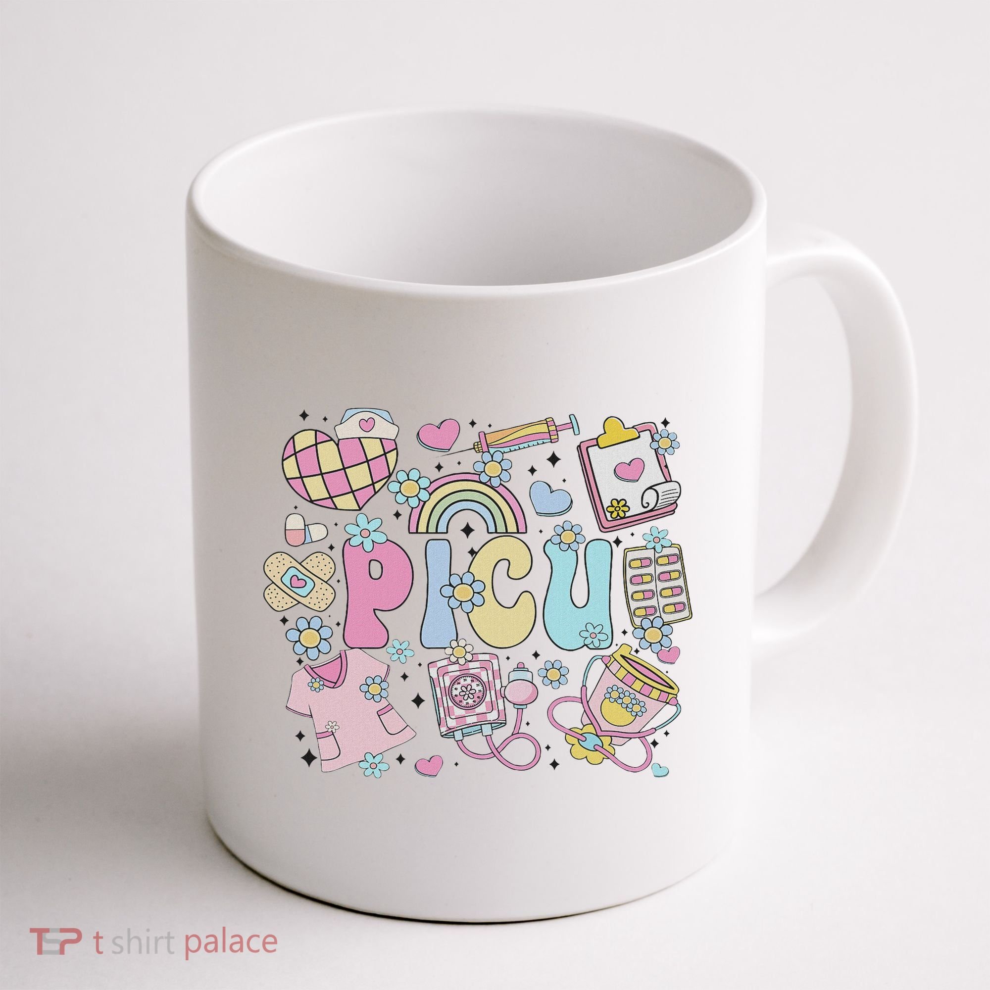 Picu Nurse Stuff Retro Pediatric Nurse Icu Peds Nursing Coffee Mug
