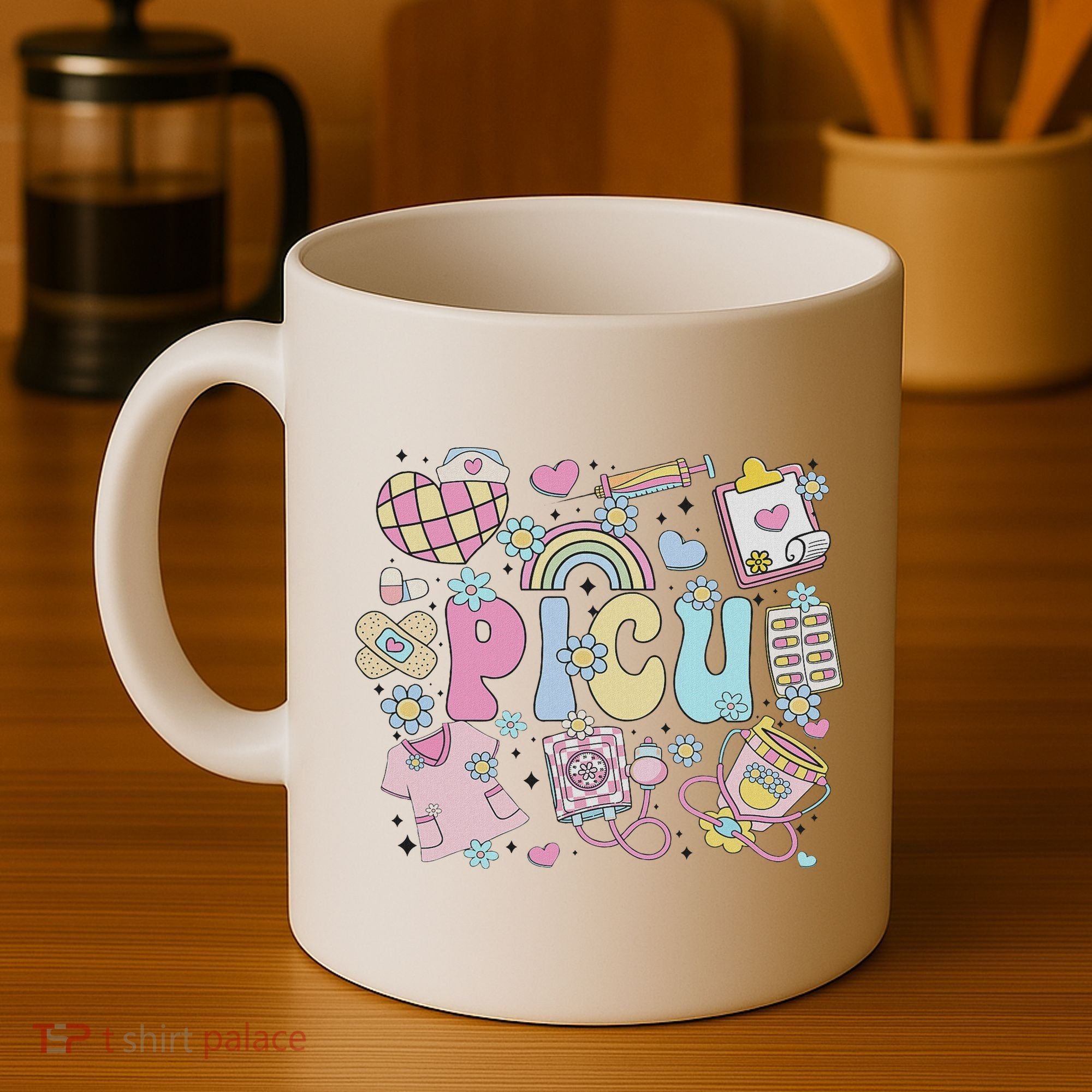 Picu Nurse Stuff Retro Pediatric Nurse Icu Peds Nursing Coffee Mug