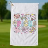 Picu Nurse Stuff Retro Pediatric Nurse Icu Peds Nursing Golf Towel thumb 1