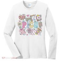 Picu Nurse Stuff Retro Pediatric Nurse Icu Peds Nursing Women's Long Sleeve Shirt thumb 0