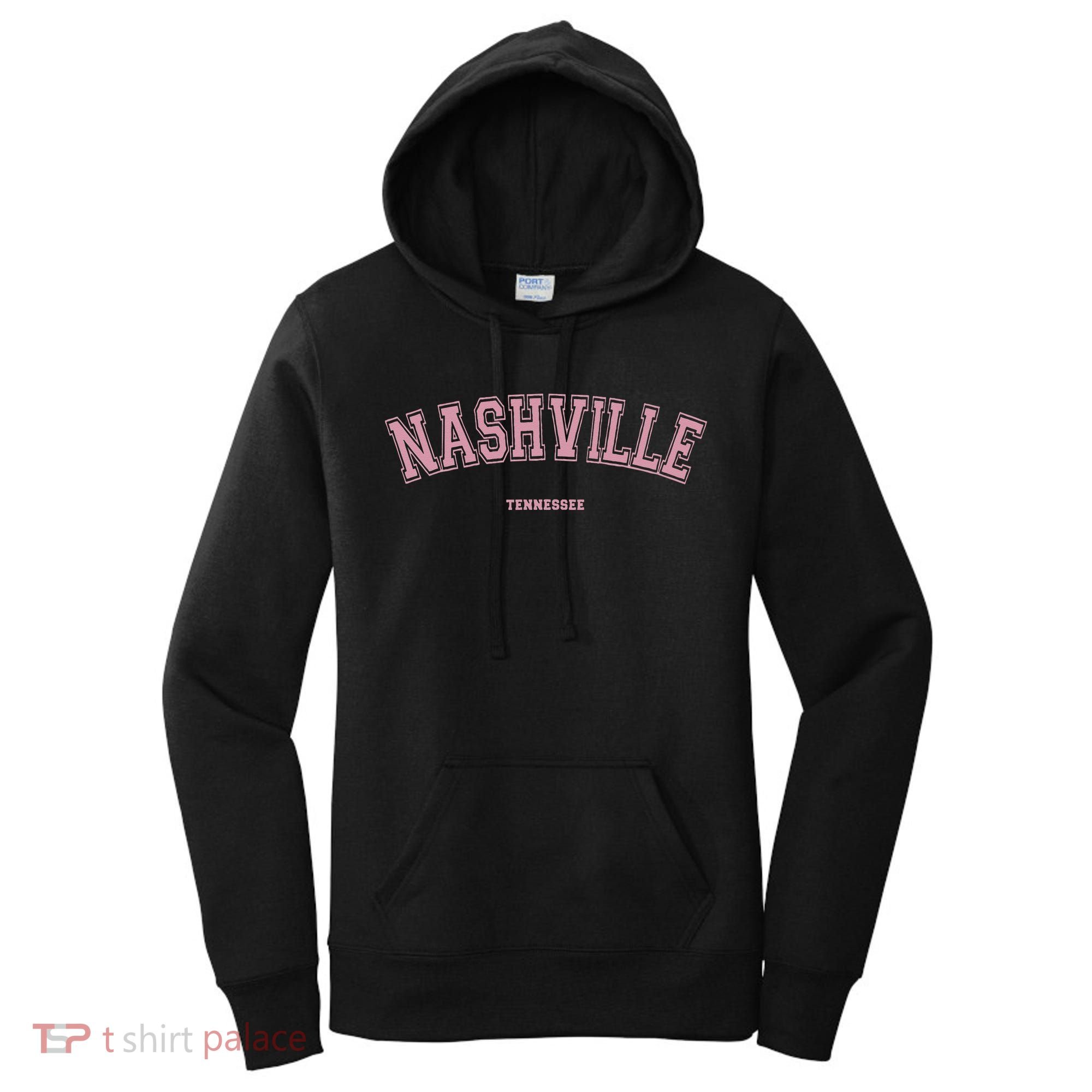 Pink Nashville Tennessee TN Varsity On Nashville Women's Hoodie