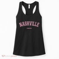 Pink Nashville Tennessee TN Varsity On Nashville Women's Tank Top thumb 0