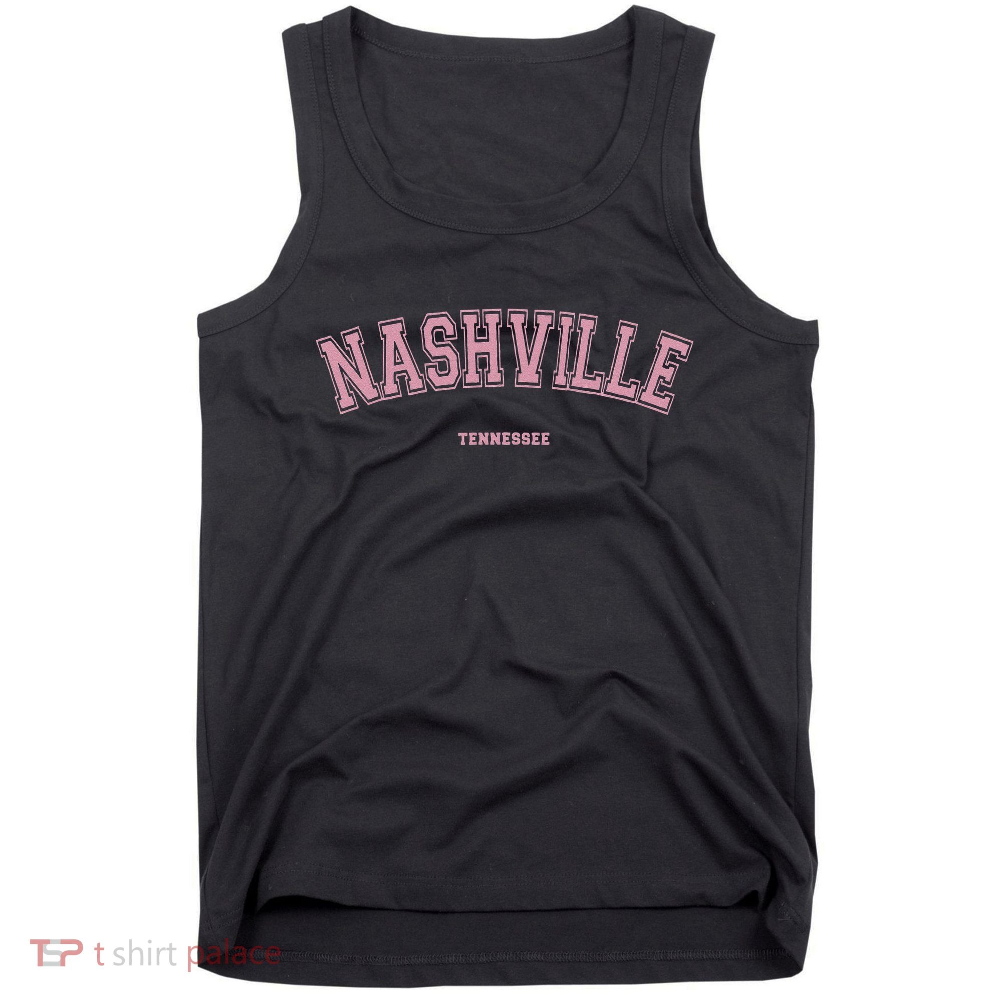 Pink Nashville Tennessee TN Varsity On Nashville Tank Top