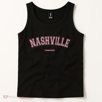 Pink Nashville Tennessee TN Varsity On Nashville Tank Top thumb 2