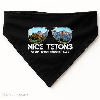 Punny Nice Tetons Teton Mountain USA-Made Doggie Bandana
