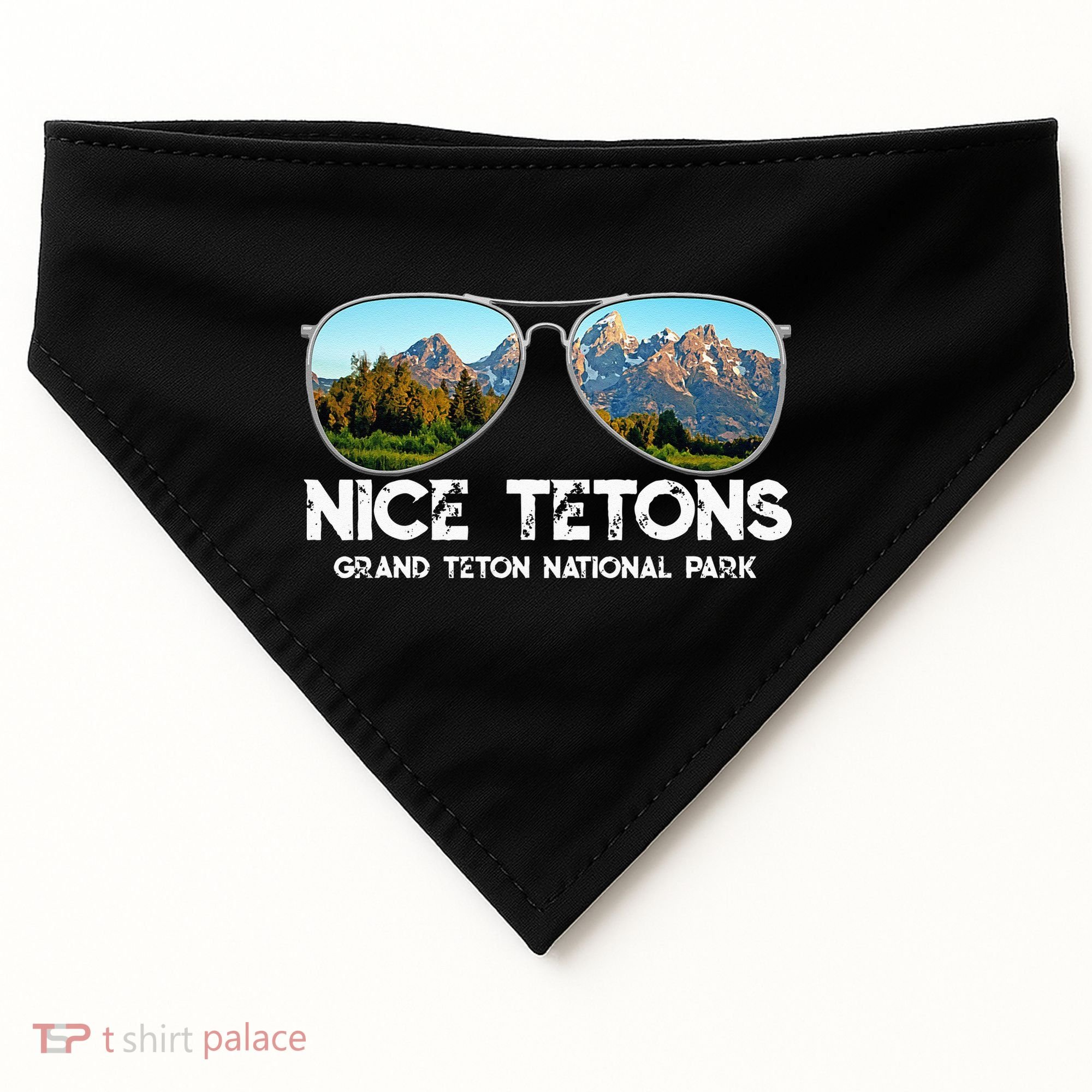 Punny Nice Tetons Teton Mountain USA-Made Doggie Bandana