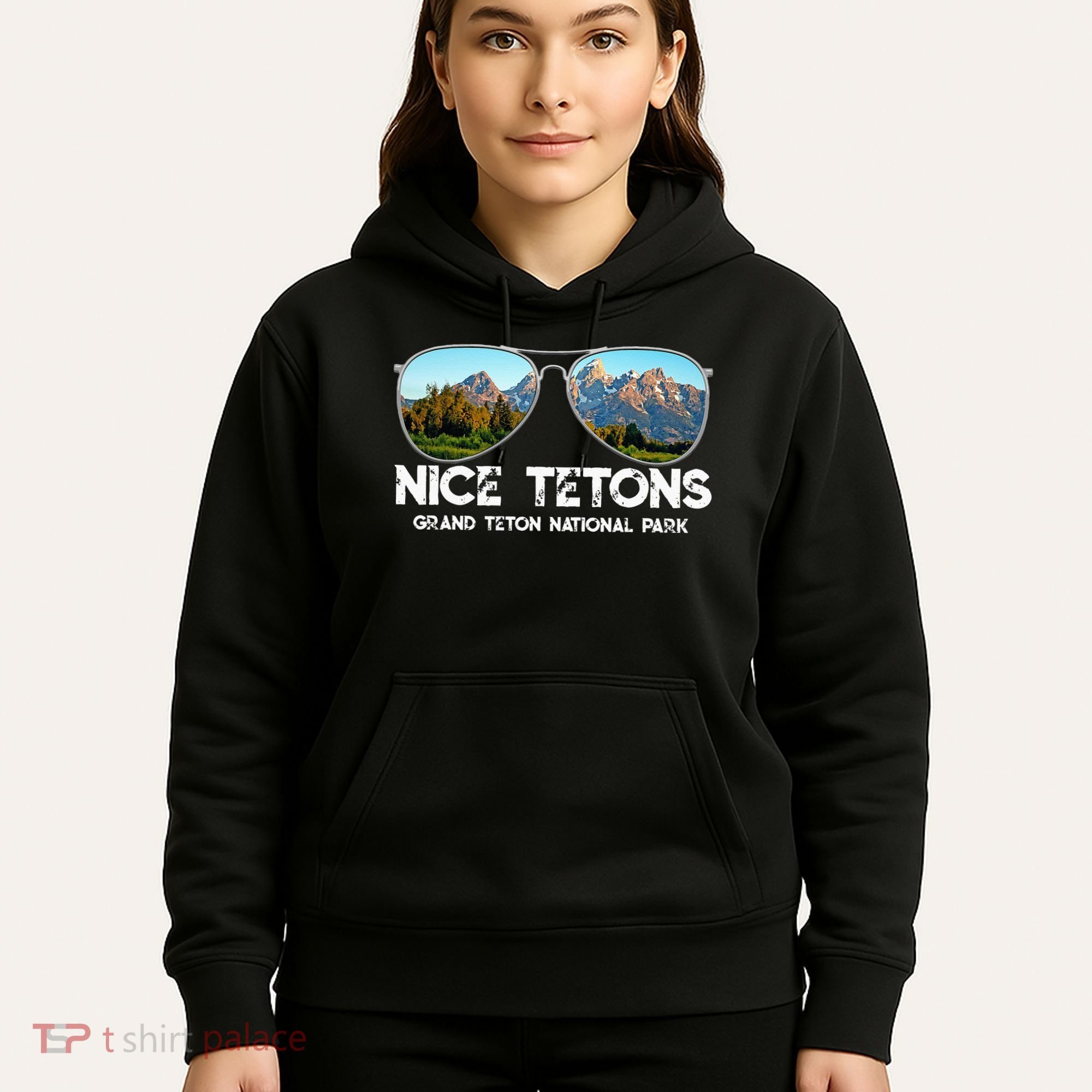 Punny Nice Tetons Teton Mountain Hoodie