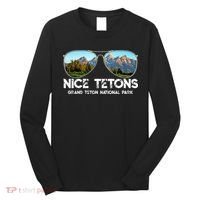 Punny Nice Tetons Teton Mountain Long Sleeve Shirt thumb 0