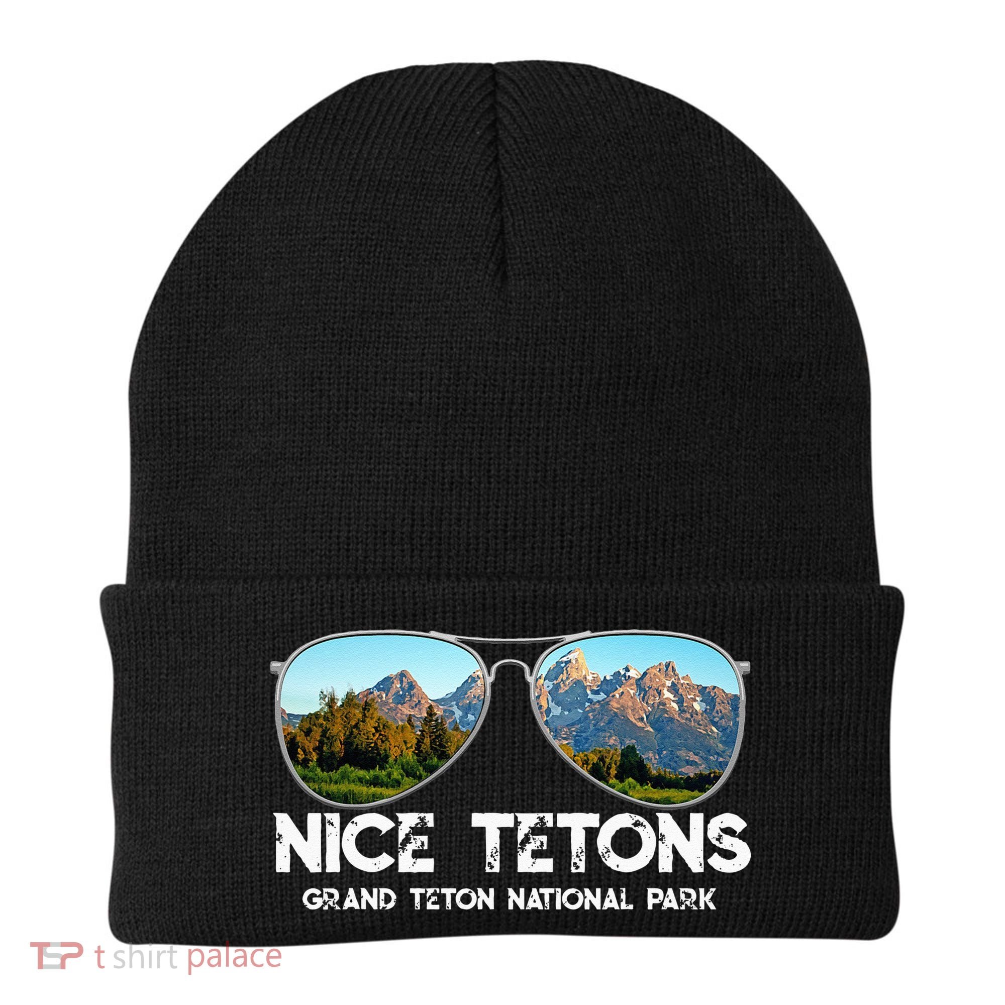 Punny Nice Tetons Teton Mountain Beanie