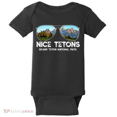 Punny Nice Tetons Teton Mountain Baby Bodysuit