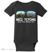Punny Nice Tetons Teton Mountain Baby Bodysuit thumb 0