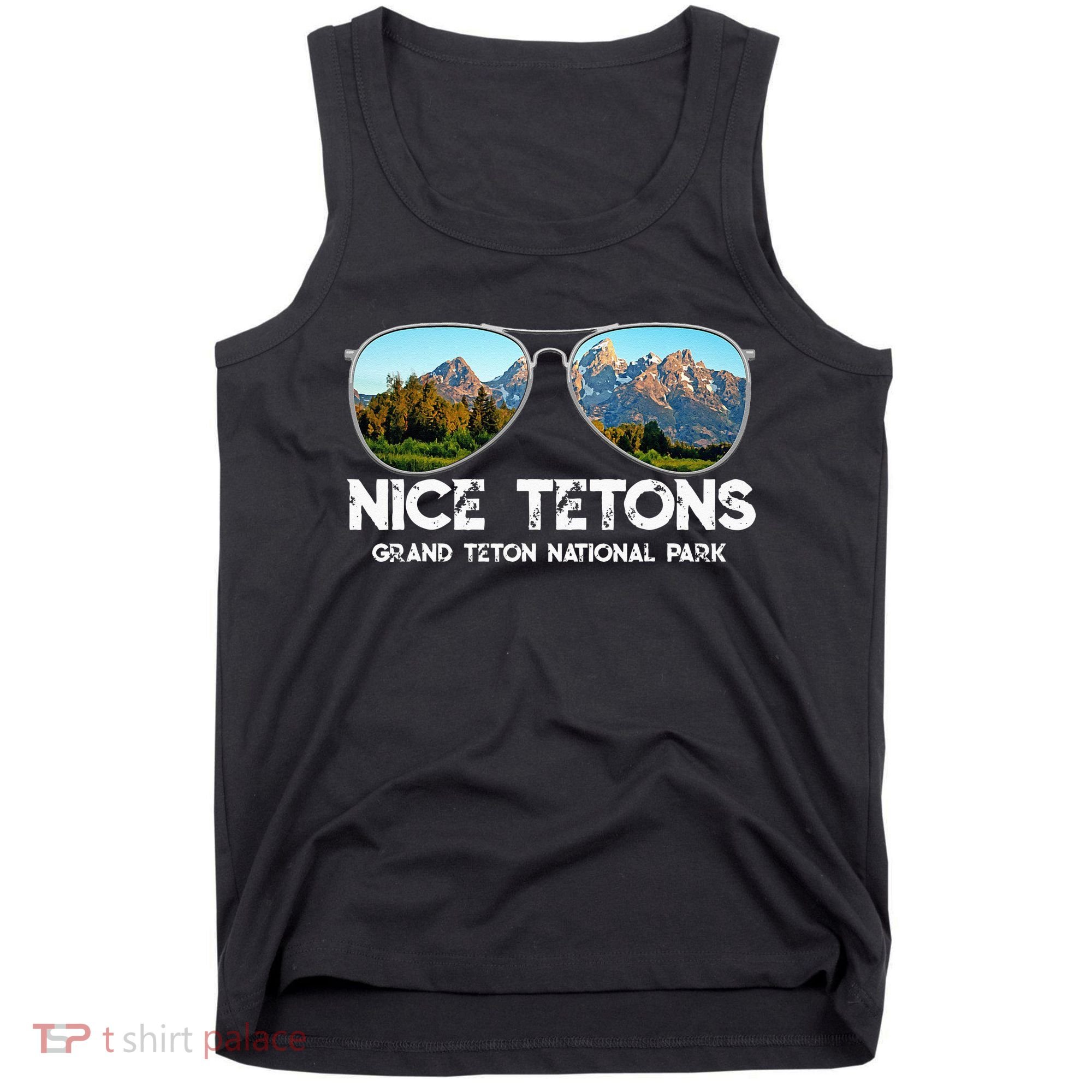 Punny Nice Tetons Teton Mountain Tank Top