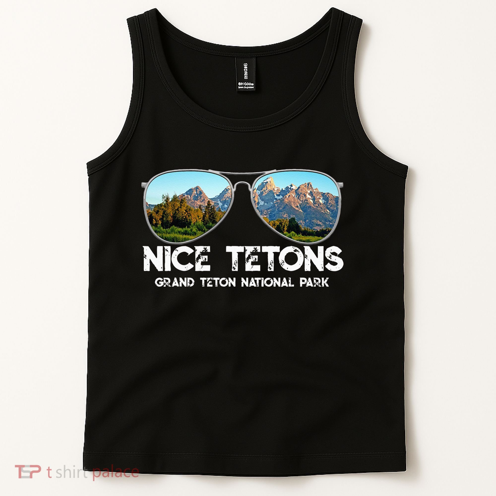 Punny Nice Tetons Teton Mountain Tank Top