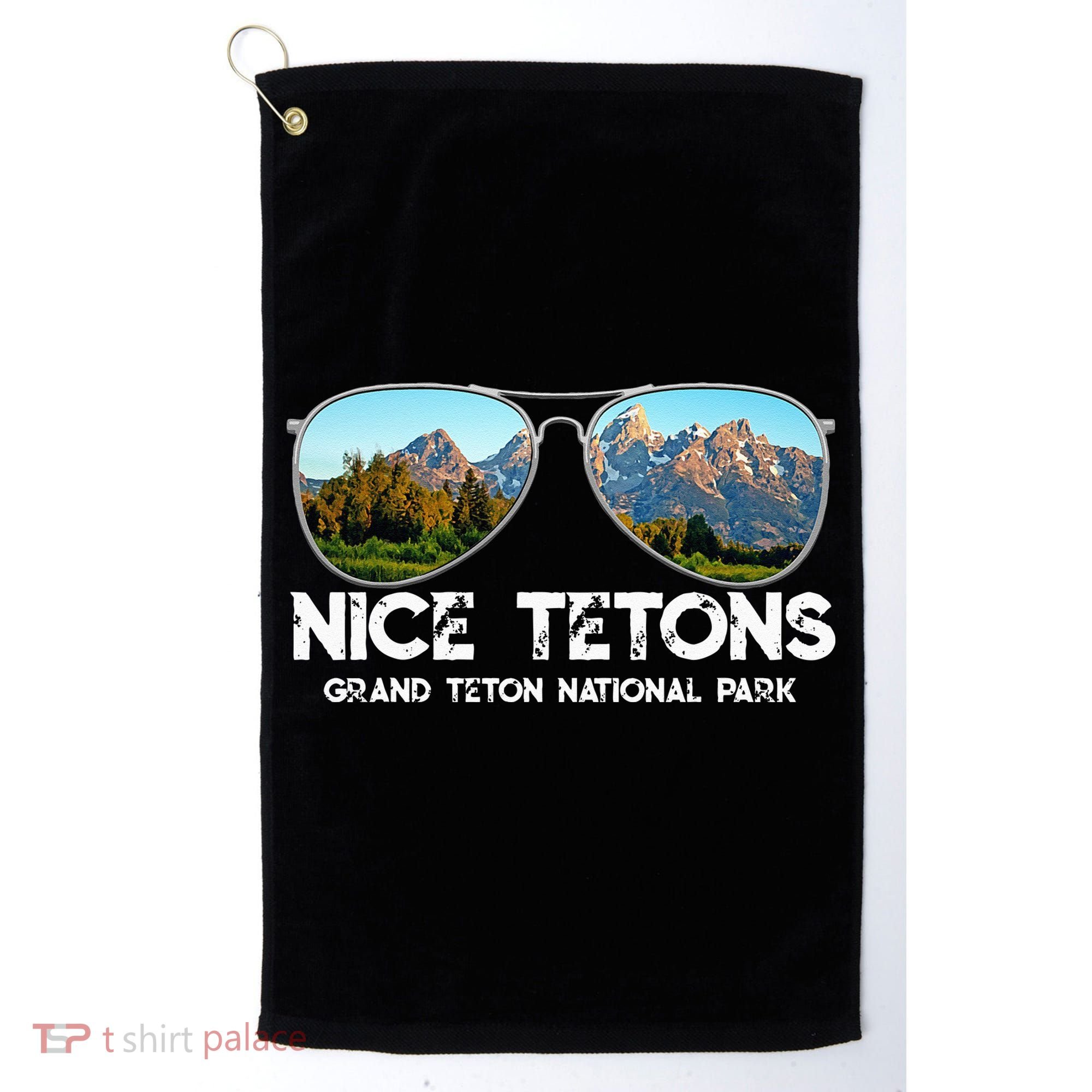 Punny Nice Tetons Teton Mountain Golf Towel