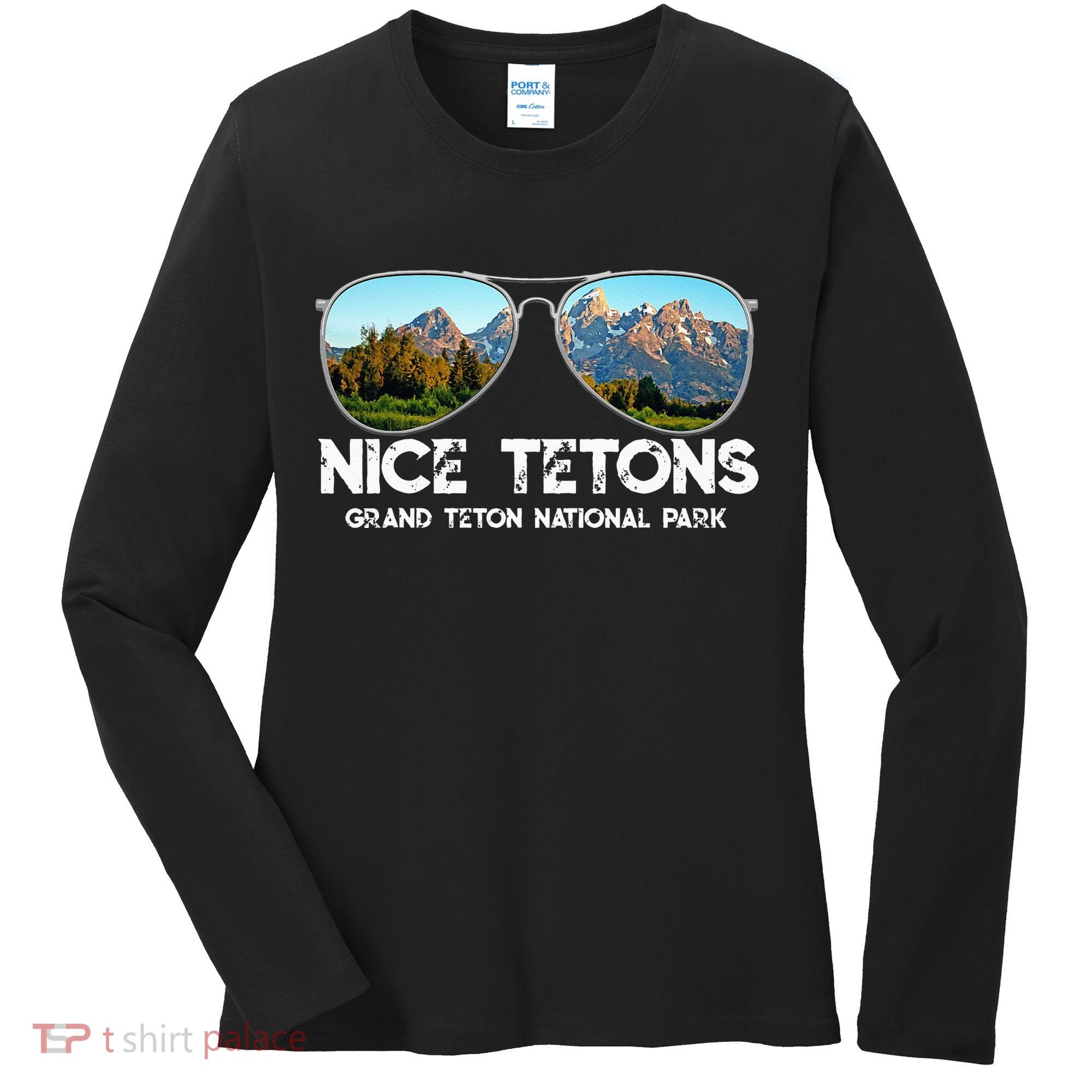 Punny Nice Tetons Teton Mountain Women's Long Sleeve Shirt