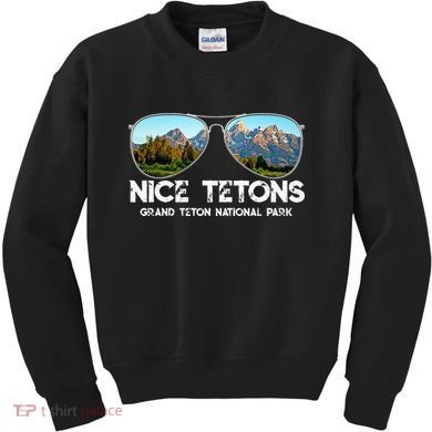 Punny Nice Tetons Teton Mountain Kids Sweatshirt