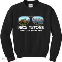 Punny Nice Tetons Teton Mountain Kids Sweatshirt thumb 0