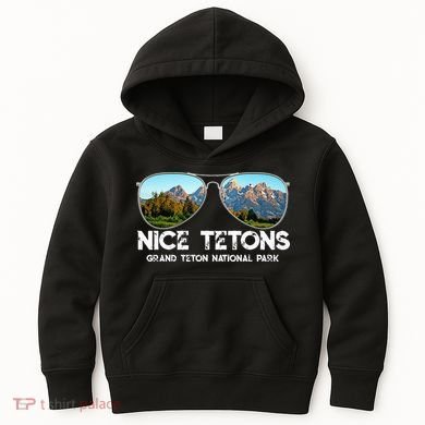 Punny Nice Tetons Teton Mountain Kids Hoodie