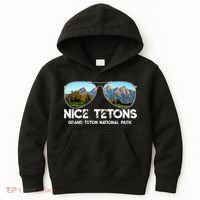 Punny Nice Tetons Teton Mountain Kids Hoodie thumb 0