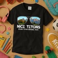Punny Nice Tetons Teton Mountain Kids T-Shirt thumb 3