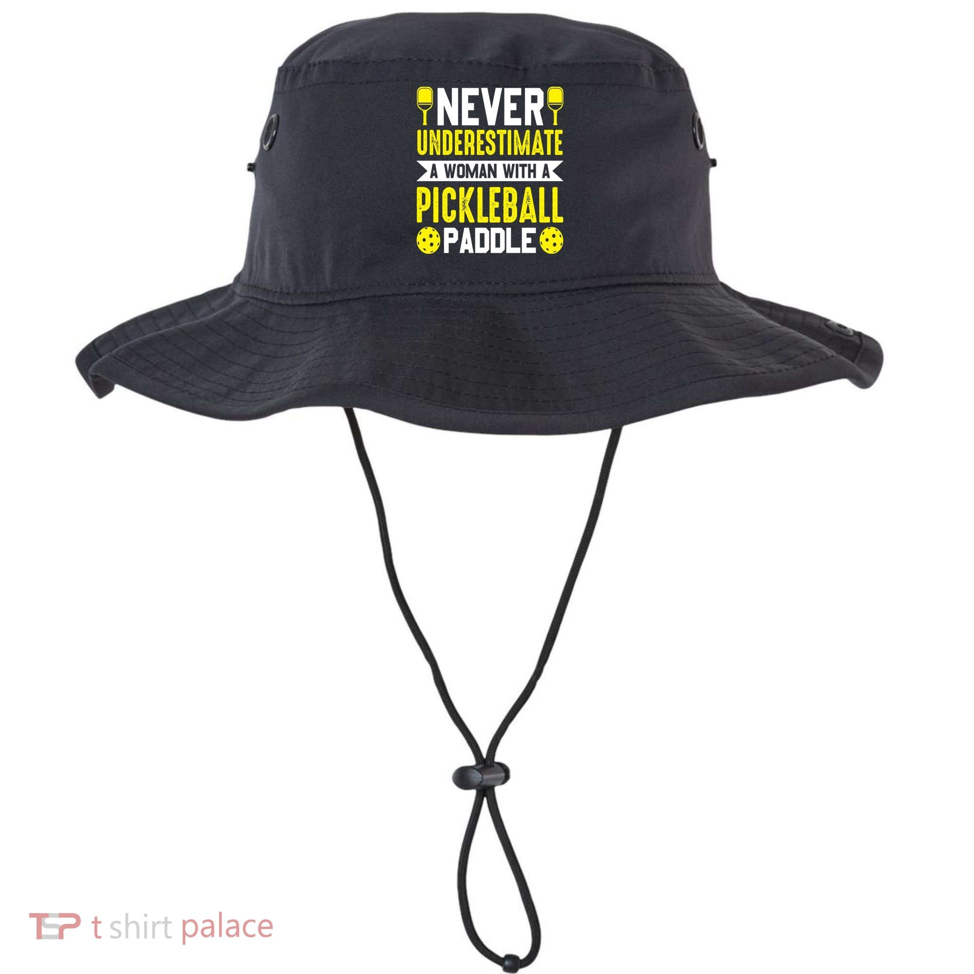 Pickleball Never Underestimate A Woman With A Pickleball Paddle Bucket Hat