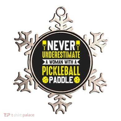Pickleball Never Underestimate A Woman With A Pickleball Paddle Ornament