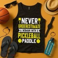 Pickleball Never Underestimate A Woman With A Pickleball Paddle Tank Top thumb 4