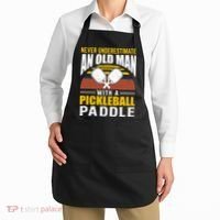 Pickleball Never Underestimate An Old Man With A Pickleball Paddle Apron thumb 2