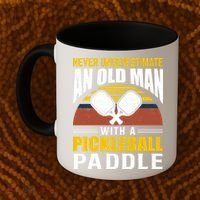 Pickleball Never Underestimate An Old Man With A Pickleball Paddle Coffee Mug thumb 2