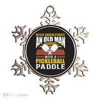 Pickleball Never Underestimate An Old Man With A Pickleball Paddle Ornament thumb 0