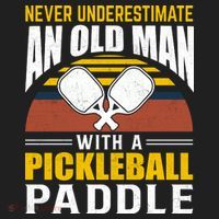 Pickleball Never Underestimate An Old Man With A Pickleball Paddle Golf Towel thumb 3