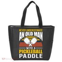 Pickleball Never Underestimate An Old Man With A Pickleball Paddle Tote Bag thumb 0