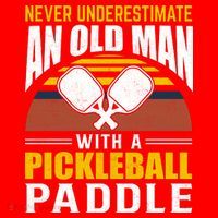 Pickleball Never Underestimate An Old Man With A Pickleball Paddle Santa Hat thumb 1